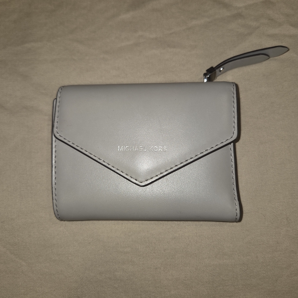 Michael Kors Jet Set Small Leather Envelope Wallet Grey